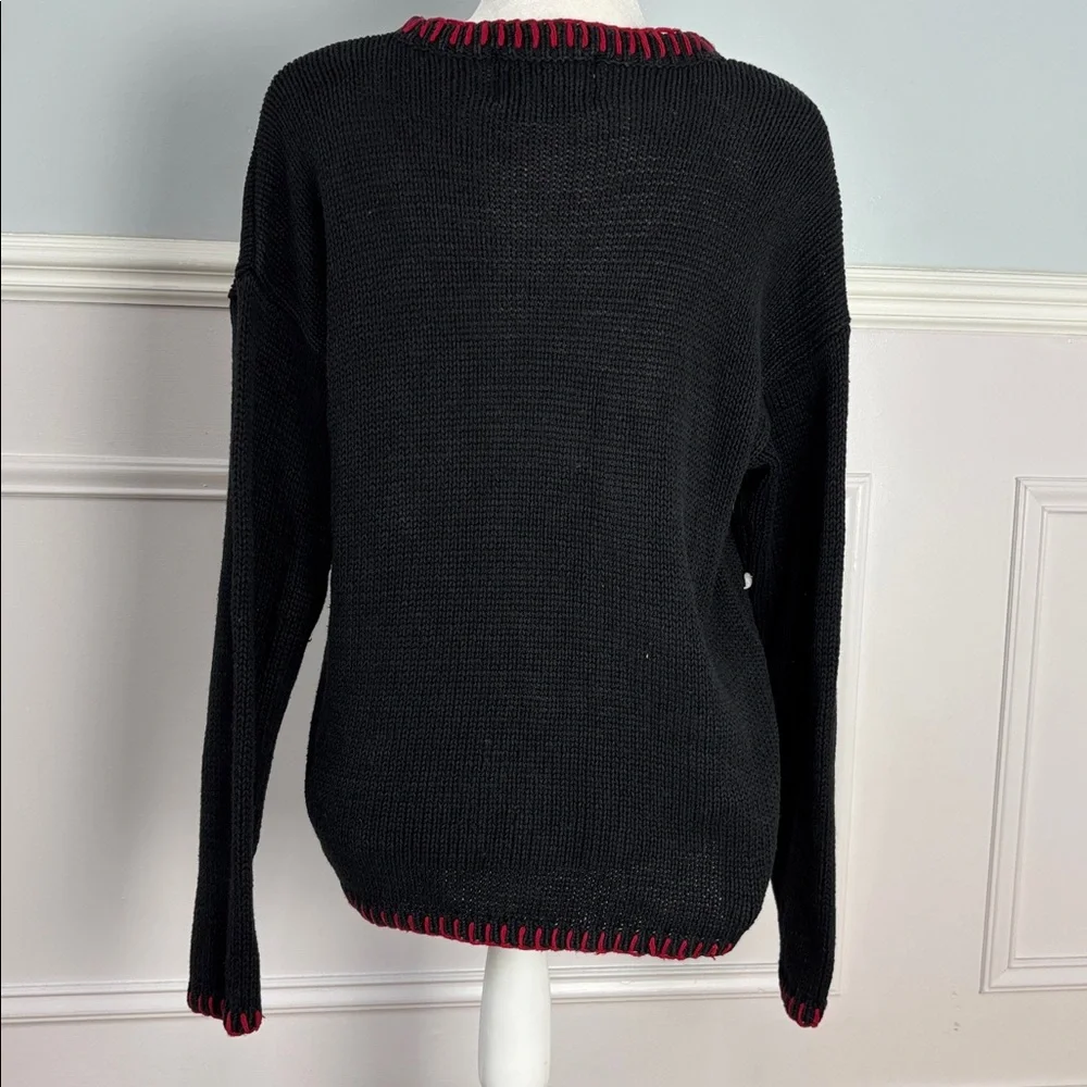 VINTAGE TIARA International Christmas Sweater Size Small Whipstitch Embroidered - Picture 9 of 12